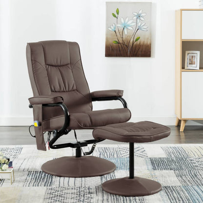 vidaXL Massage Recliner with Ottoman for Home Theater Cinema Faux Leather-6